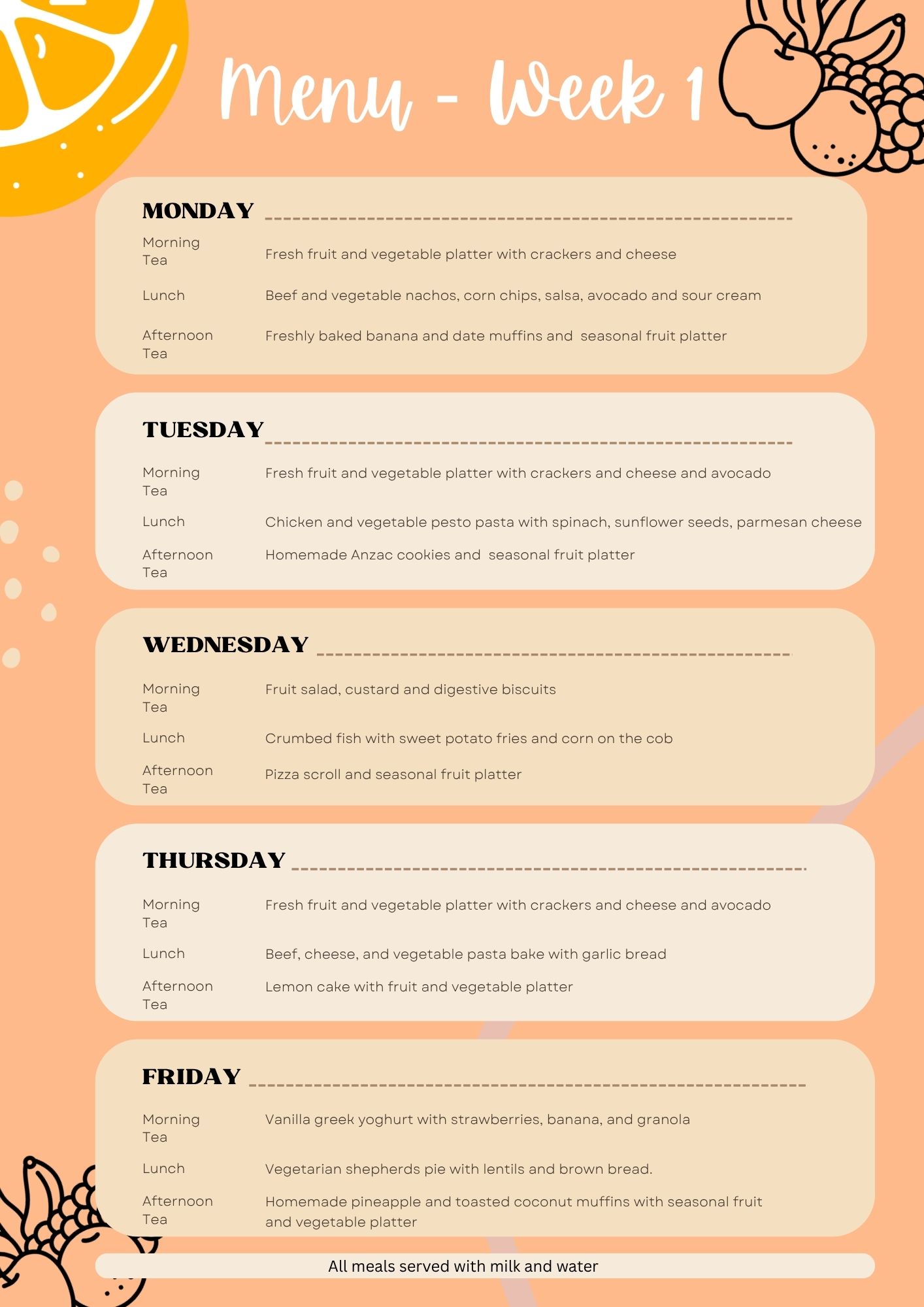 New Menu - Learning Centre in Cameron Park, NSW